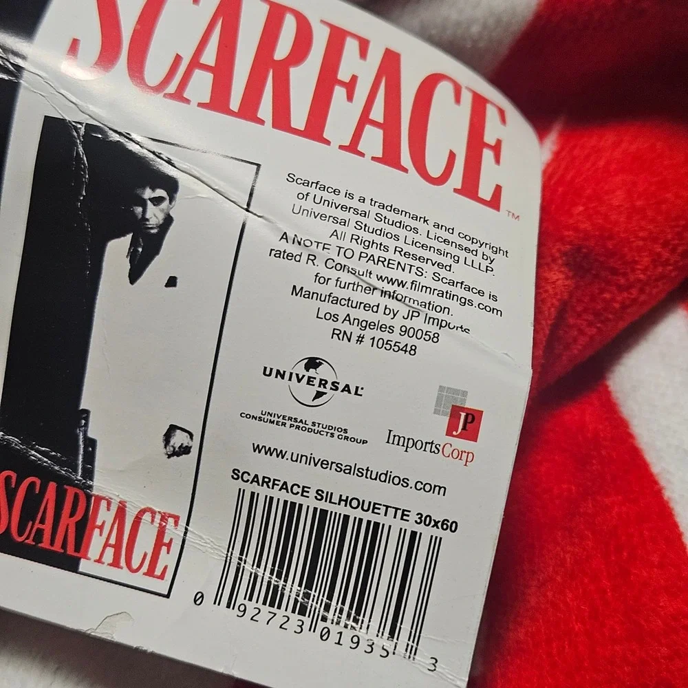 Scarface Tony Montana Beach Towel 100% Cotton 30x60 Universal Studios NWT